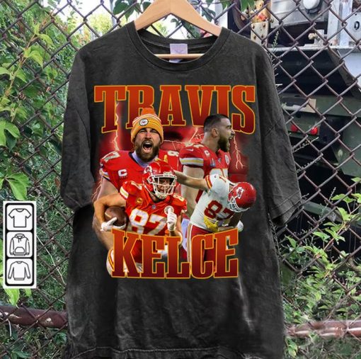 Vintage 90s Graphic Style Travis Kelce T-Shirt - Travis Kelce Football TShirt - Travis Kelce Vintage Tee For Man and