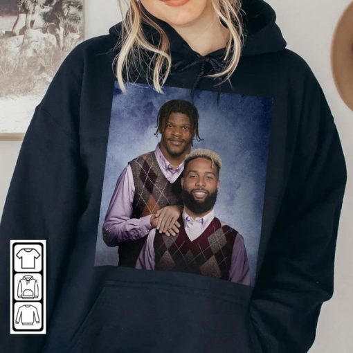 Lamar Jackson OBJ Odell Beckham Jr Baltimore Football T Shirt, Funny Step bros Sweatshirt Gift Fathers Day