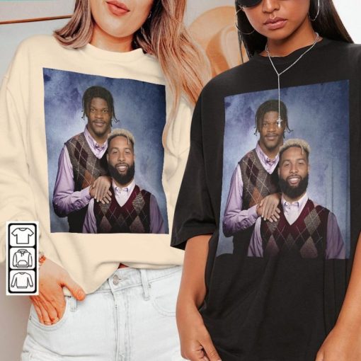 Lamar Jackson OBJ Odell Beckham Jr Baltimore Football T Shirt, Funny Step bros Sweatshirt Gift Fathers Day