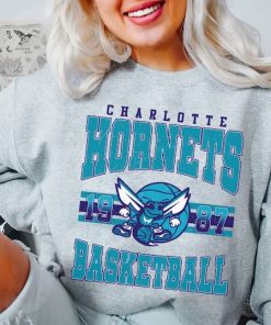 Charlotte Basketball Shirt, Vintage Charlotte Hornet Sweatshirt, Hornet Basketball Hoodie