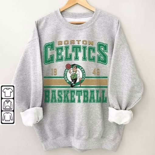 Retro Boston Basketball Vintage Sweatshirt, Celtics Retro Shirt, Gift For Fan Celtics Basketball