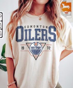 Vintage 90s Edmonton Oilers Sweatshirt, Edmonton Oilers Unisex t-shirts, long-sleeved t-shirts