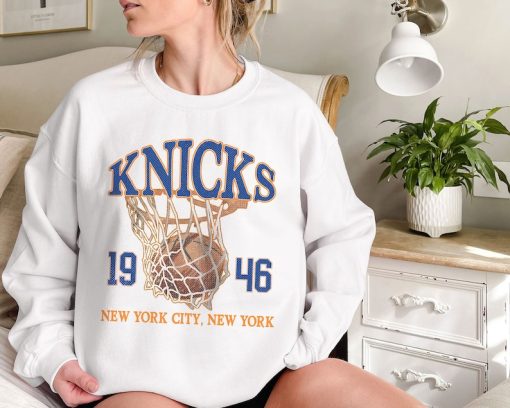 New York Basketball Vintage Shirt, Knicks 90s Basketball Graphic Tee Sweatshirt, NY Basketball Hoodie For Women And Men