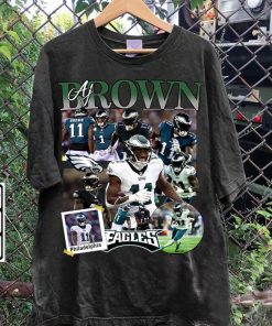 Vintage 90s Graphic Style A. J. Brown T-Shirt - A. J. Brown Hoodie - Retro American Football Tee For Man and Woman