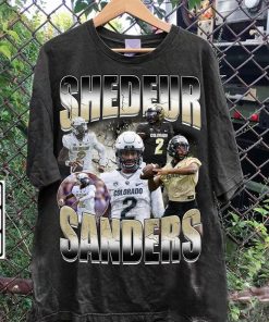 Vintage 90s Graphic Style Shedeur Sanders T-Shirt - Shedeur Sanders Hoodie - Retro American Football Tee For Man and