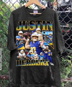 Vintage 90s Graphic Style Justin Herbert T-Shirt - Justin Herbert Hoodie - Retro American Football Tee For Man and Woman