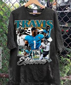 Vintage 90s Graphic Style Travis Etienne Jr T-Shirt - Travis Etienne Hoodie - Retro American Football Tee For Man and