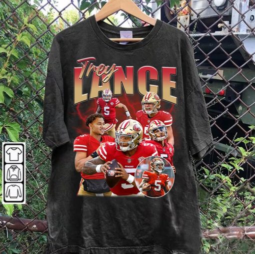 Vintage 90s Graphic Style Trey Lance T-Shirt - Trey Lance Sweatshirt - Retro American Football Tee For Man and Woman