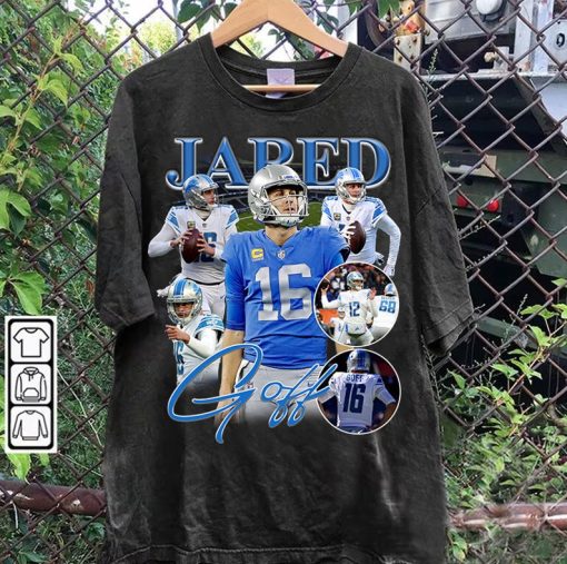 Vintage 90s Graphic Style Jared Goff T-Shirt - Jared Goff Sweatshirt - Retro American Football Tee For Man and Woman