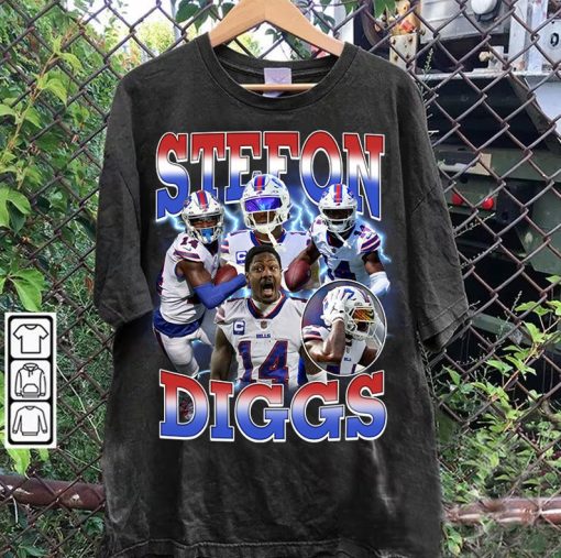 Vintage 90s Graphic Style Stefon Diggs T-Shirt - Stefon Diggs Hoodie - Retro American Football Tee For Man and Woman