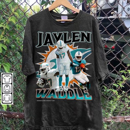 Vintage 90s Graphic Style Jaylen Waddle T-Shirt - Jaylen Waddle Hoodie - Retro American Football Tee For Man and Woman