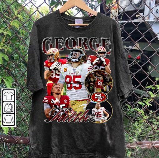 Vintage 90s Graphic Style George Kittle TShirt - George Kittle Vintage Hoodie - Retro American Football Tee For Man and