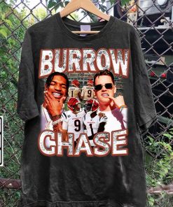 Vintage 90s Graphic Style Burrow Chase T-Shirt - Burrow Chase Vintage Hoodie - Retro American Football Tee For Man and