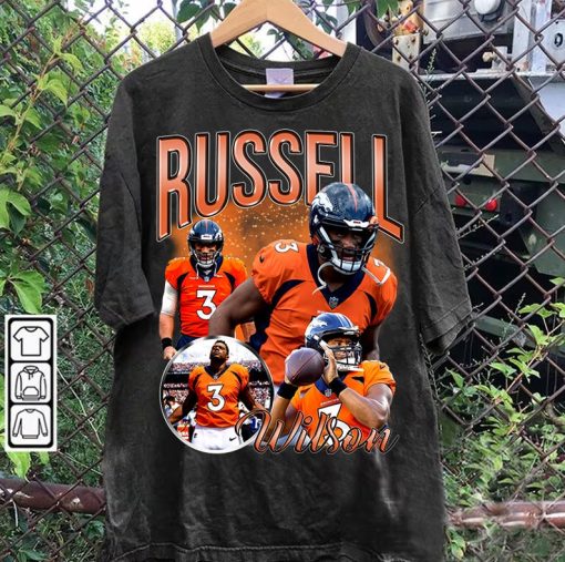 Vintage 90s Graphic Style Russell Wilson T-Shirt - Russell Wilson Hoodie - Retro American Football Tee For Man and Woman