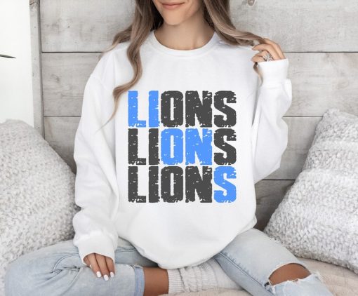 Vintage Detroit Football Sweatshirt, Lions Football Crewneck Retro Style Shirt