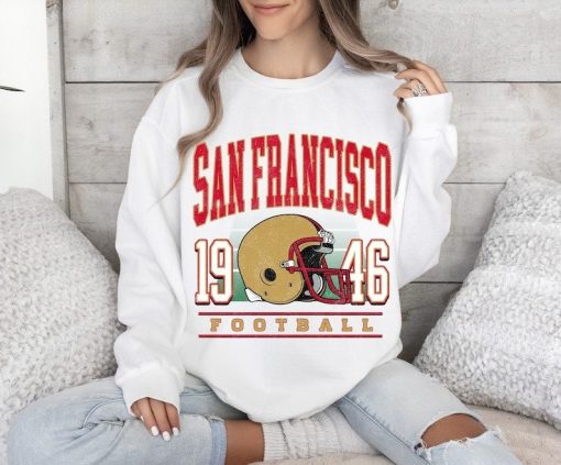 Retro San Francisco Football Sweatshirt, 2023-2024 Season Shirt, Vintage 49ers Football Crewneck Hoodie