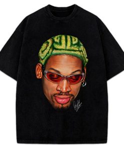 Dennis Rodman Zig Zag Green Hair Rodzilla Hollywood 90's Vintage Design Crewneck Sweatshirt