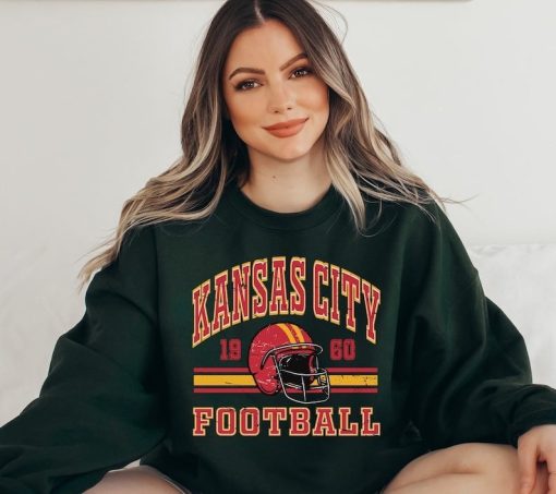 Retro Style Kansas City Football Sweatshirt, Vintage Style Kansas City Fan Gift