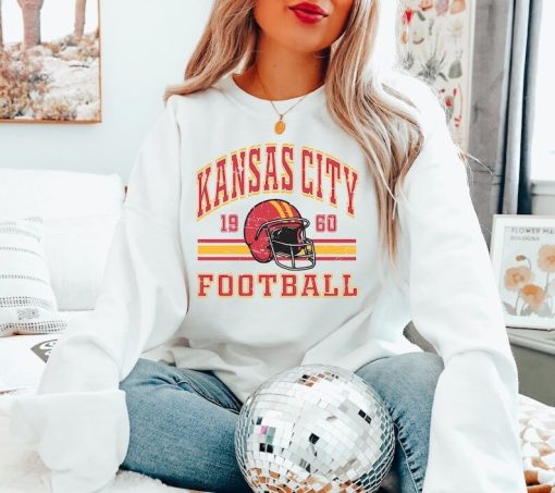 Retro Style Kansas City Football Sweatshirt, Vintage Style Kansas City Fan Gift