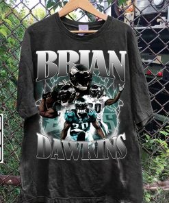 Vintage 90s Graphic Style Brian Dawkins T-Shirt - Brian Dawkins Football TShirt - American Football Tee For Man and