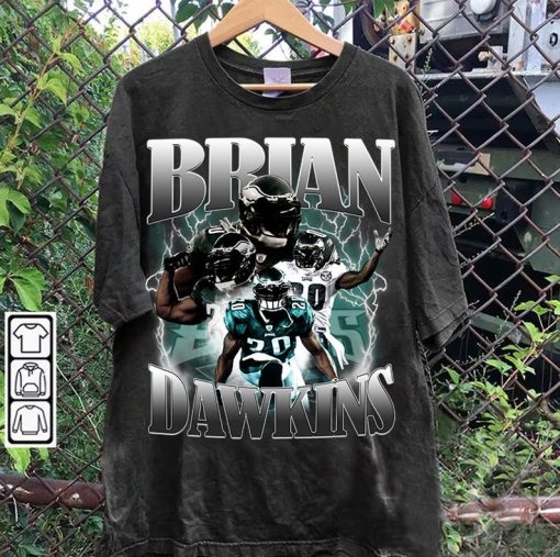 Vintage 90s Graphic Style Brian Dawkins T-Shirt - Brian Dawkins Football TShirt - American Football Tee For Man and