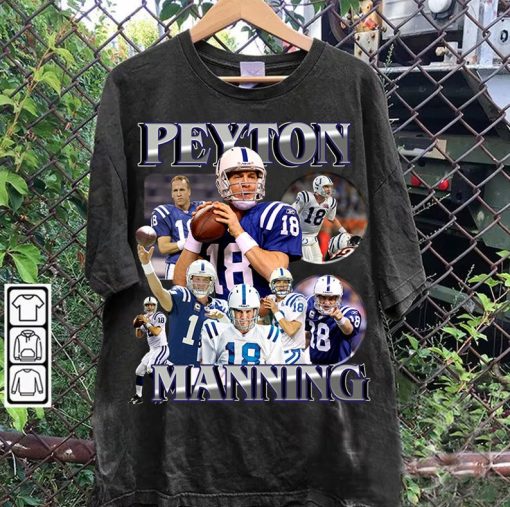 Vintage 90s Graphic Style Peyton Manning T-Shirt - Peyton Manning Football TShirt - American Football Tee For Man and