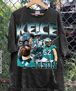 Vintage 90s Graphic Style Jason Kelce T-Shirt -Jason Kelce Football TShirt - American Football Tee For Man and Woman