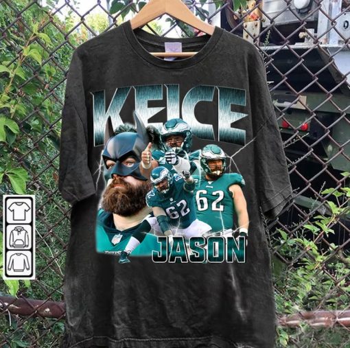 Vintage 90s Graphic Style Jason Kelce T-Shirt -Jason Kelce Football TShirt - American Football Tee For Man and Woman