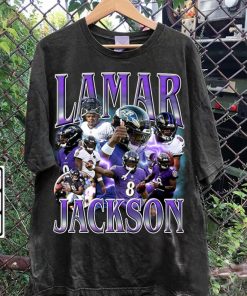 Vintage 90s Graphic Style Lamar Jackson T-Shirt - Lamar Jackson Football TShirt - American Football Tee For Man and