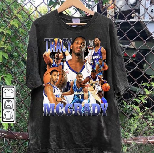 Vintage 90s Graphic Style Tracy McGrady T-Shirt - Tracy McGrady Basketball Tee - Tracy McGrady Vintage Tee For Man and