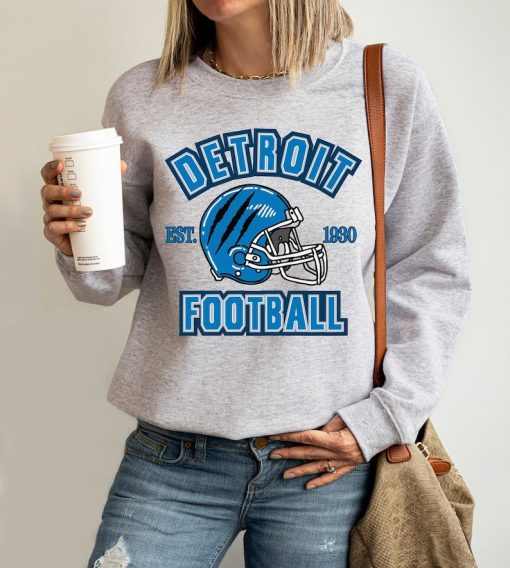 Detroit Football Crewneck Sweatshirt, Lions Football T Shirt, Detroit Lion Hoodie for Football Fans