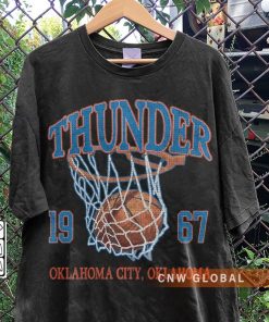 Oklahoma City Basketball Vintage Shirt, Thunder 90s Basketball Graphic Tee Sweatshirt