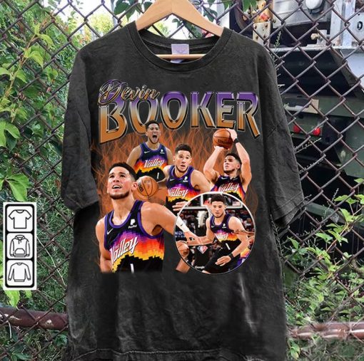 Vintage 90s Graphic Style Devin Booker T-Shirt - Devin Booker Sweatshirt - Retro American Basketball Tee For Man and