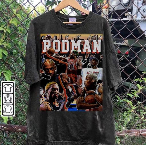 Vintage 90s Graphic Style Dennis Rodman T-Shirt - Dennis Rodman Vintage Tee - Retro American Basketball Tee For Man and