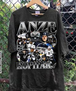 Vintage 90s Graphic Style Anže Kopitar T-Shirt - Anže Kopitar Sweatshirt - Retro American Ice Hockey Tee For Man and