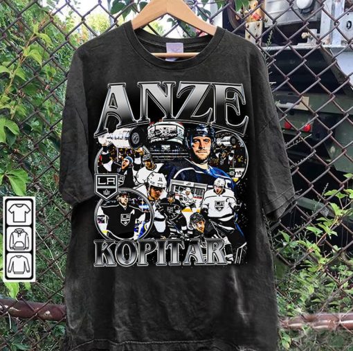 Vintage 90s Graphic Style Anže Kopitar T-Shirt - Anže Kopitar Sweatshirt - Retro American Ice Hockey Tee For Man and