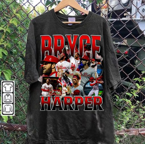 Vintage 90s Graphic Style Bryce Harper T-Shirt - Bryce Harper Sweatshirt - Retro American Baseball Tee For Man and Woman