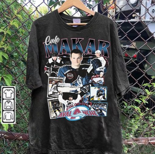 Vintage 90s Graphic Style Cale Makar T-Shirt - Cale Makar Sweatshirt - Retro American Ice Hockey Tee For Man and Woman