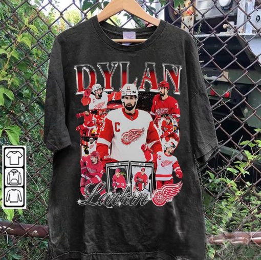 Vintage 90s Graphic Style Dylan Larkin T-Shirt - Dylan Larkin Sweatshirt - Retro American Ice Hockey Tee For Man and