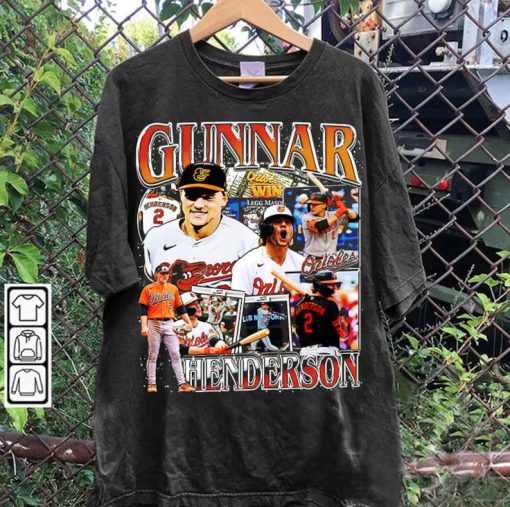 Vintage 90s Graphic Style Gunnar Henderson T-Shirt - Gunnar Henderson Hoodie - Retro American Baseball Tee For Man and