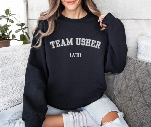 Team Usher Sweatshirt, Halftime Show Shirt, Usher Crewneck, SuperBowl Hoodie, Funny Football Gift for fan