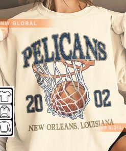 New Orleans Basketball Vintage Shirt, Pelicans 90s Basketball Graphic Tee Sweatshirt