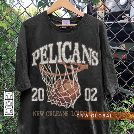 New Orleans Basketball Vintage Shirt, Pelicans 90s Basketball Graphic Tee Sweatshirt