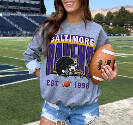 Vintage Baltimore Football Crewneck Sweatshirt, Retro Baltimore Football Shirt, Baltimore raven Hoodie