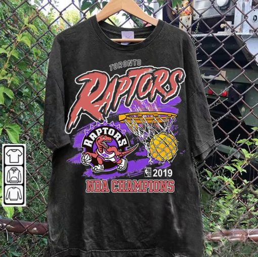 Vintage 90s Graphic Style Toronto Raptors T-Shirt - 2019 NBA Champions Vintage Tee - Retro Basketball Tee For Man and