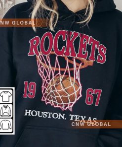 Houston Basketball Vintage Shirt, Rockets 90s Basketball Graphic Tee Sweatshirt