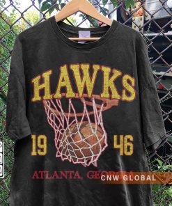 Atlanta Basketball Vintage Shirt, Hawks 90s Basketball Graphic Tee Sweatshirt