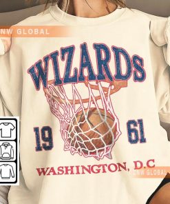 Washington Basketball Vintage Shirt, Wizards 90s Basketball Graphic Tee Sweatshirt