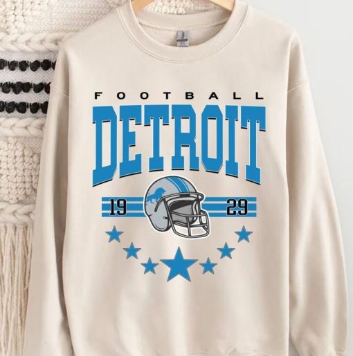 Detroit Football Sweatshirt, Vintage Style Detroit Football Crewneck, Football Sweatshirt, Detroit Crewneck