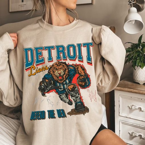 Vintage Detroit Football Shirt, Lions Football Crewneck Sweatshirt, Bootleg style Detroit Football Shirt